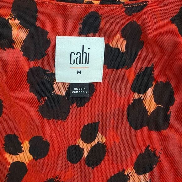 CAbi #5571 Siren Red Leopard Wrap Dress Medium Animal Print Cheetah - Picture 4 of 6